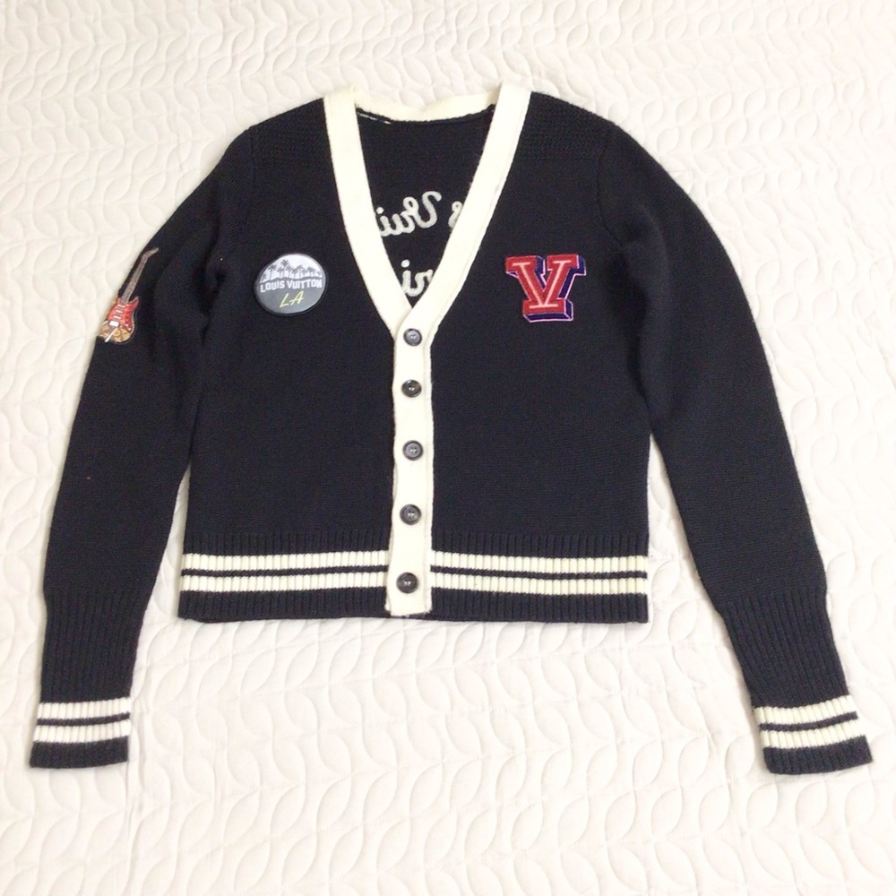 Louis Vuitton Black and White Varsity Jacket